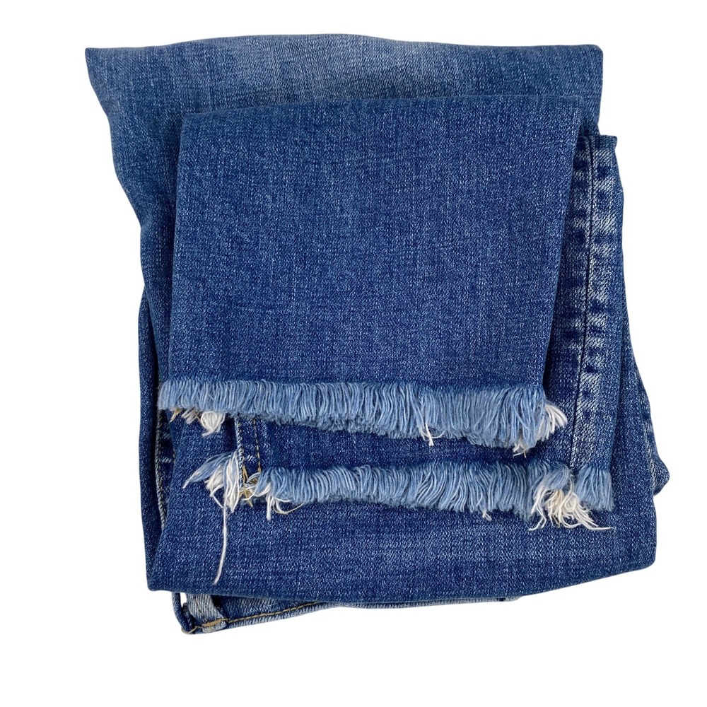 Kancan‎ Straight Jeans Junior 1 Medium Wash Denim Distress Raw Hem Pockets - Picture 12 of 12